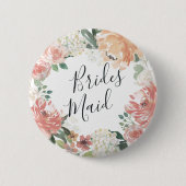 Midsommer Floral Bridesmaid Button (Vorderseite)
