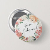 Midsommer Floral Junior Bridesmaid Button (Vorne & Hinten)