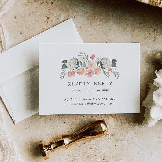 Midsommer Floral Telefon oder E-Mail RSVP Card Karte