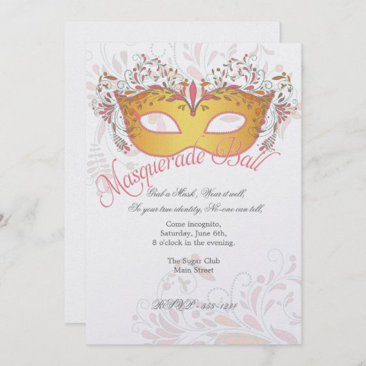 Midsommer Night Masquerade Ball Party Einladung (Vorne/Hinten)