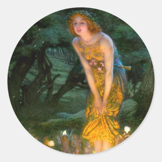 MidSummer Eve Edward Robert Hughes Runder Aufkleber (Vorderseite)