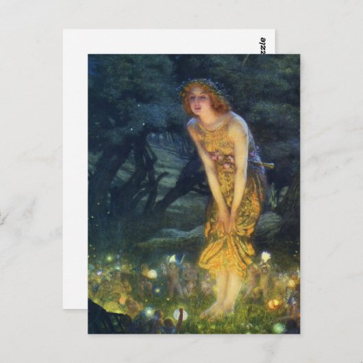 Midsummer Eve Fairy Dance Postcard Postkarte (Vorne/Hinten)