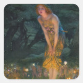 MidSummer Eve von Edward Robert Hughes Quadratischer Aufkleber (Vorderseite)