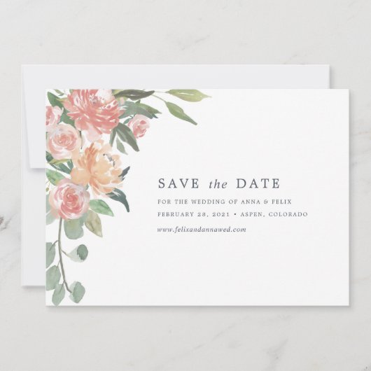 Midsummer Floral Save the Date Card (Vorderseite)