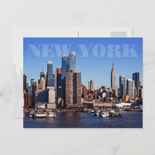 Midtown Manhattan City vom Hudson River Postkarte (Vorne/Hinten)