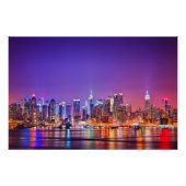 Midtown Manhattan in der Nacht mit Empire Stae Poster (Vorderseite)