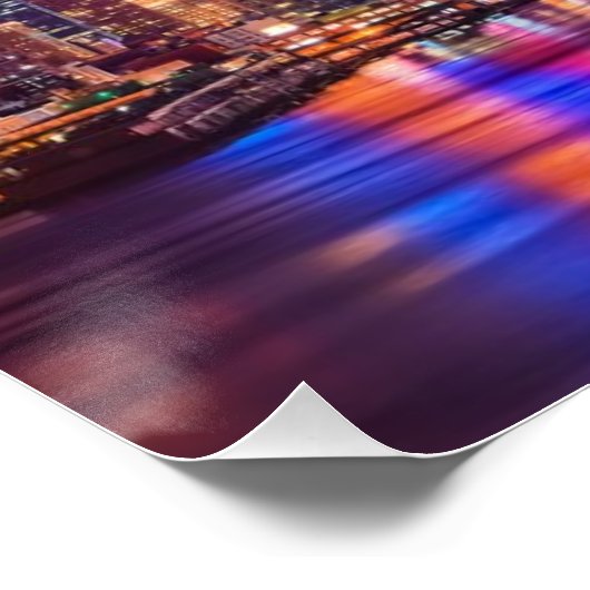 Midtown Manhattan in der Nacht mit Empire Stae Poster (Ecke)