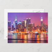 Midtown Manhattan in der Nacht mit Empire Stae Postkarte (Vorne/Hinten)