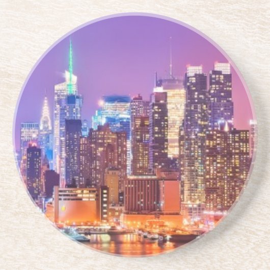 Midtown Manhattan nachts mit Reich Stae Getränkeuntersetzer (Vorne)