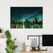 Midtown Manhattan Skyline bei Night Lights, NYC Poster (Heimbüro)