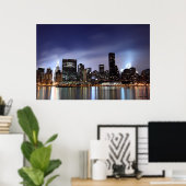 Midtown Manhattan Skyline bei Night Lights Poster (Heimbüro)