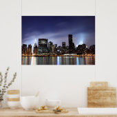 Midtown Manhattan Skyline bei Night Lights Poster (Küche)
