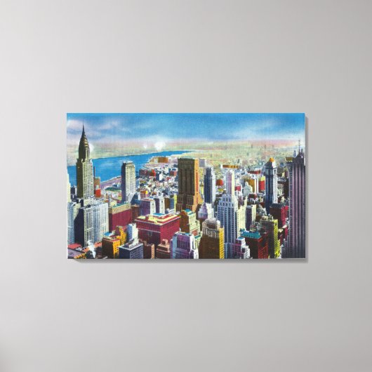 Midtown Skyline View in Richtung East River Leinwanddruck (Vorderseite)