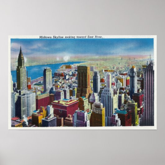 Midtown Skyline View in Richtung East River Poster (Vorne)