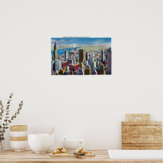 Midtown Skyline View in Richtung East River Poster (Küche)