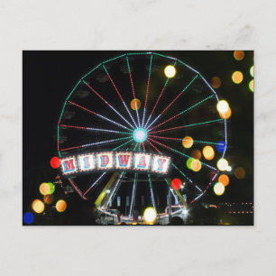 Midway Ferris Wheel at at Night (The Big E) Postca Postkarte