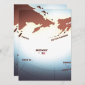 Midway Island Vintager Stil WW2-Karte (Vorne/Hinten)