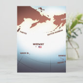 Midway Island Vintager Stil WW2-Karte (Stehend Vorderseite)