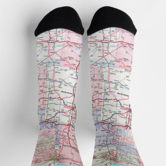 Midwest Map Design Socken (Oben)
