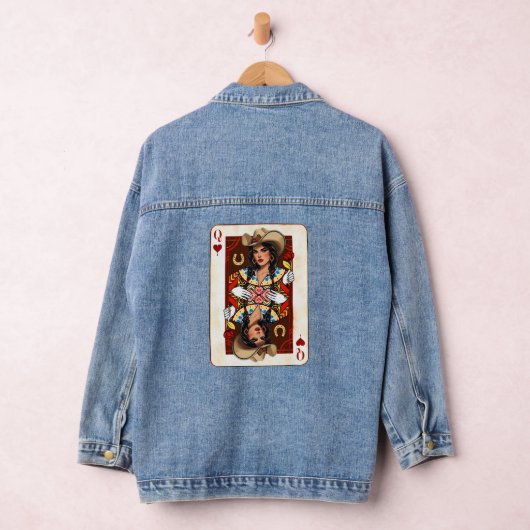 Midwest Queen of Hearts Card Cowgirl Love Luck Jeansjacke (Hangar)