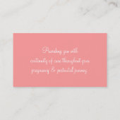 MIDWIFE CARD schwangere Bauchkoralle Silhouette ro Visitenkarte (Rückseite)