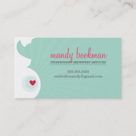 MIDWIFE DOULA KARTE Schwangere Herzminze grün