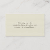 MIDWIFE DOULA kreative Wirbel pink cremebraun Visitenkarte (Rückseite)