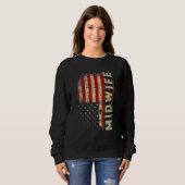 Midwife Nurse 4th Of July US Flag Patriotic Nurse Sweatshirt (Vorne ganz)
