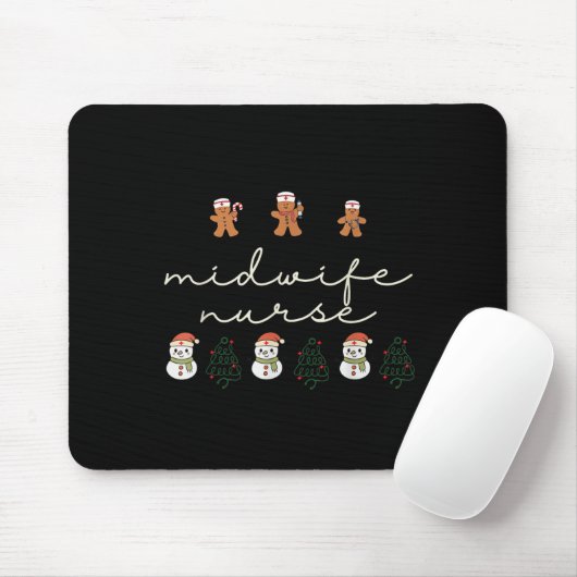Midwife Nurse Christmas Gingerbread Nicu Hostal Pa Mousepad (Mit Mouse)