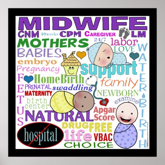 Midwifery Terminology-Subway Art Poster (Vorne)