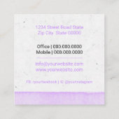 Midwomen Birth Coach Services Quadratische Visitenkarte (Rückseite)