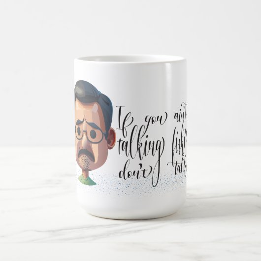 Miesepetriger alter Mann, der über Angeln spricht Kaffeetasse (Mittel)