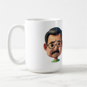 Miesepetriger alter Mann, der über Angeln spricht Kaffeetasse (Links)
