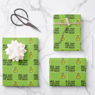 Miesepetriger Grinch Alle deine Pullover sind hä Geschenkpapier Set