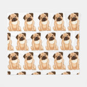 Miesepetriges Mops-Cartoon Fleecedecke (Vorderseite (Horizontal))