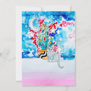 Miesgelaunte Weihnachtskarte mit Katze Einladung