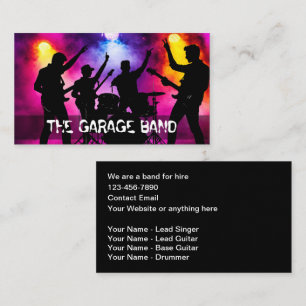Mietbare Garage Band Musik Visitenkarten Visitenkarte