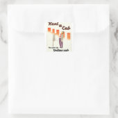 Miete ein Auto! NYC Gelbes Führerposter Quadratischer Aufkleber (Tasche)