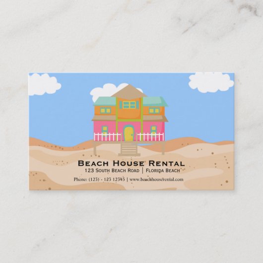 Miete eines Beach House Visitenkarte (Vorderseite)