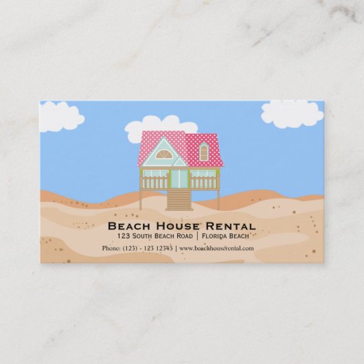 Miete eines Beach House Visitenkarte (Vorderseite)