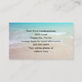Miete meine Condo Tropical Location Tall Palmen Bä Visitenkarte (Rückseite)