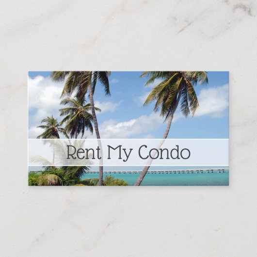 Miete meine Condo Tropical Location Tall Palmen Bä Visitenkarte (Vorderseite)