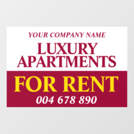 Miete Miete Miete signieren Banner rot gelb Fensteraufkleber