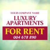 Miete Miete Miete signieren Banner rot gelb Fensteraufkleber (Blatt 3)