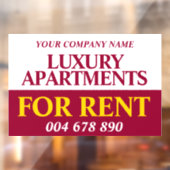 Miete Miete Miete signieren Banner rot gelb Fensteraufkleber (Blatt 2)