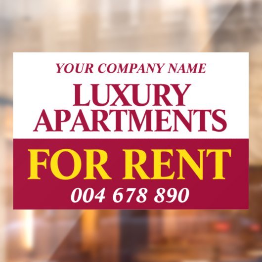 Miete Miete Miete signieren Banner rot gelb Fensteraufkleber (Blatt 2)