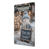 "Miete mir Santa" Snowman mit einem Zeichen Mini Klemmbrett (Gewinkelt2)
