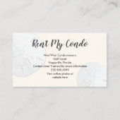 Mieten Sie meine Condo Sand Dollars Mietkarte Visitenkarte (Vorderseite)