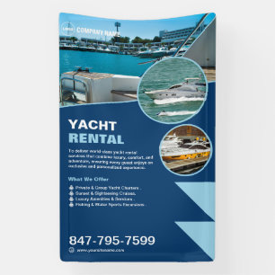 Mietservice für Yachten Anpassbare Vorlage Banner