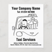 Mietwagen & Taxi Services Cartoon Design Flyer (Vorne)
